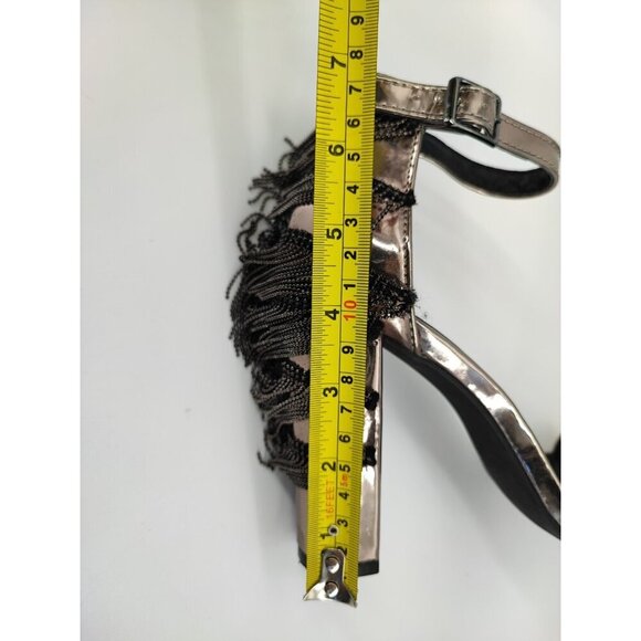 Venus Women's Copper Ankle Strap Chain Fringe Block Heel Sandals Size 6.5 US - Picture 9 of 9